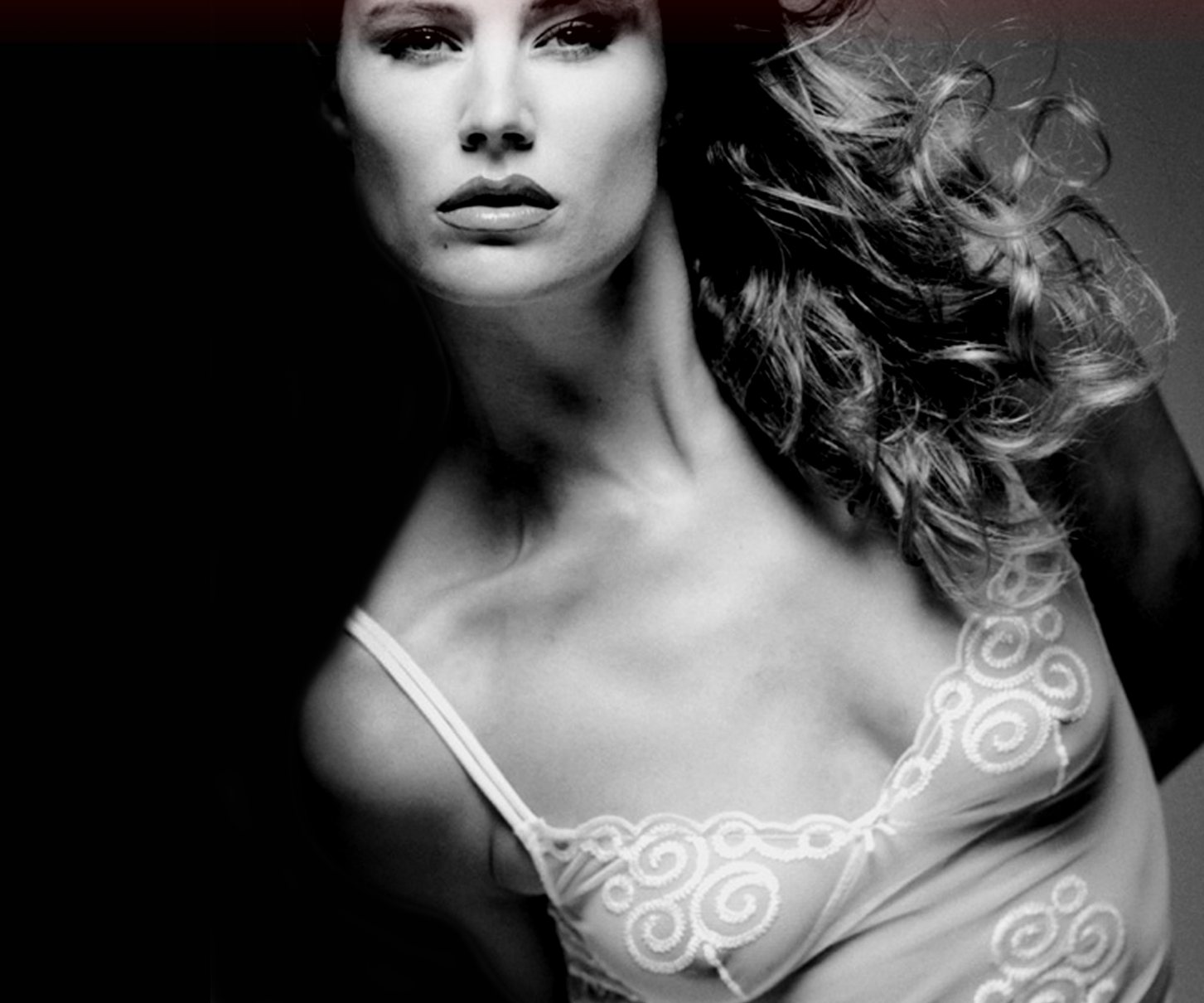 Fashion portrait of a woman with windswept hair